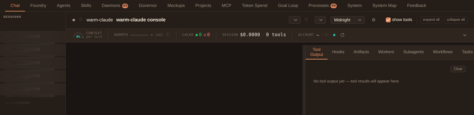 Screenshot of an orchestration console for running AI work